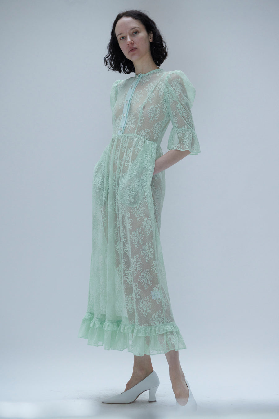 Ella Dress in Mint Lace
