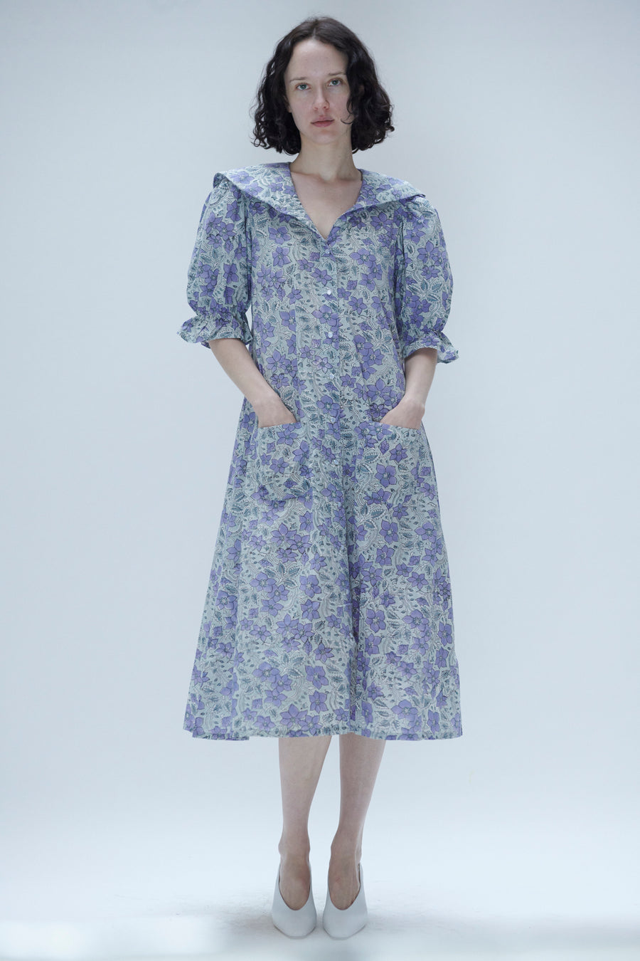 grey floral print dress Grey Floral Winona Maxi Dress by Katakomb Large
