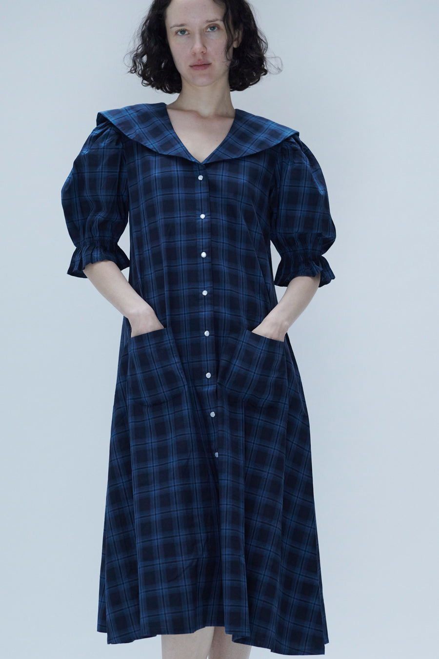 princess polly baby blue dress Sailor Snap Housedress in Blue Plaid – BATSHEVA