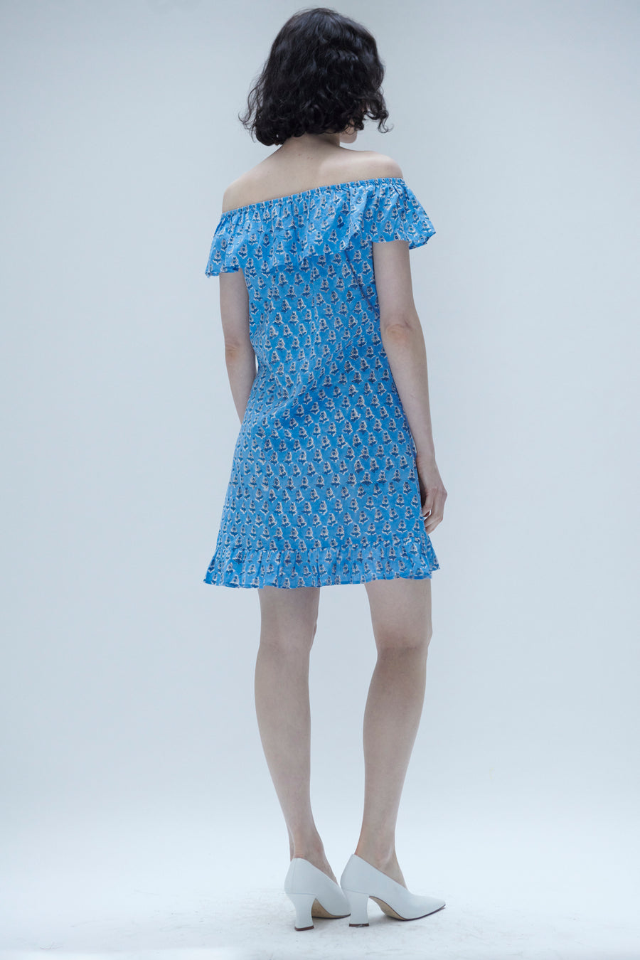 Holly Dress in Blue Floral BATSHEVA Holly Dress in Blue Floral BATSHEVA
