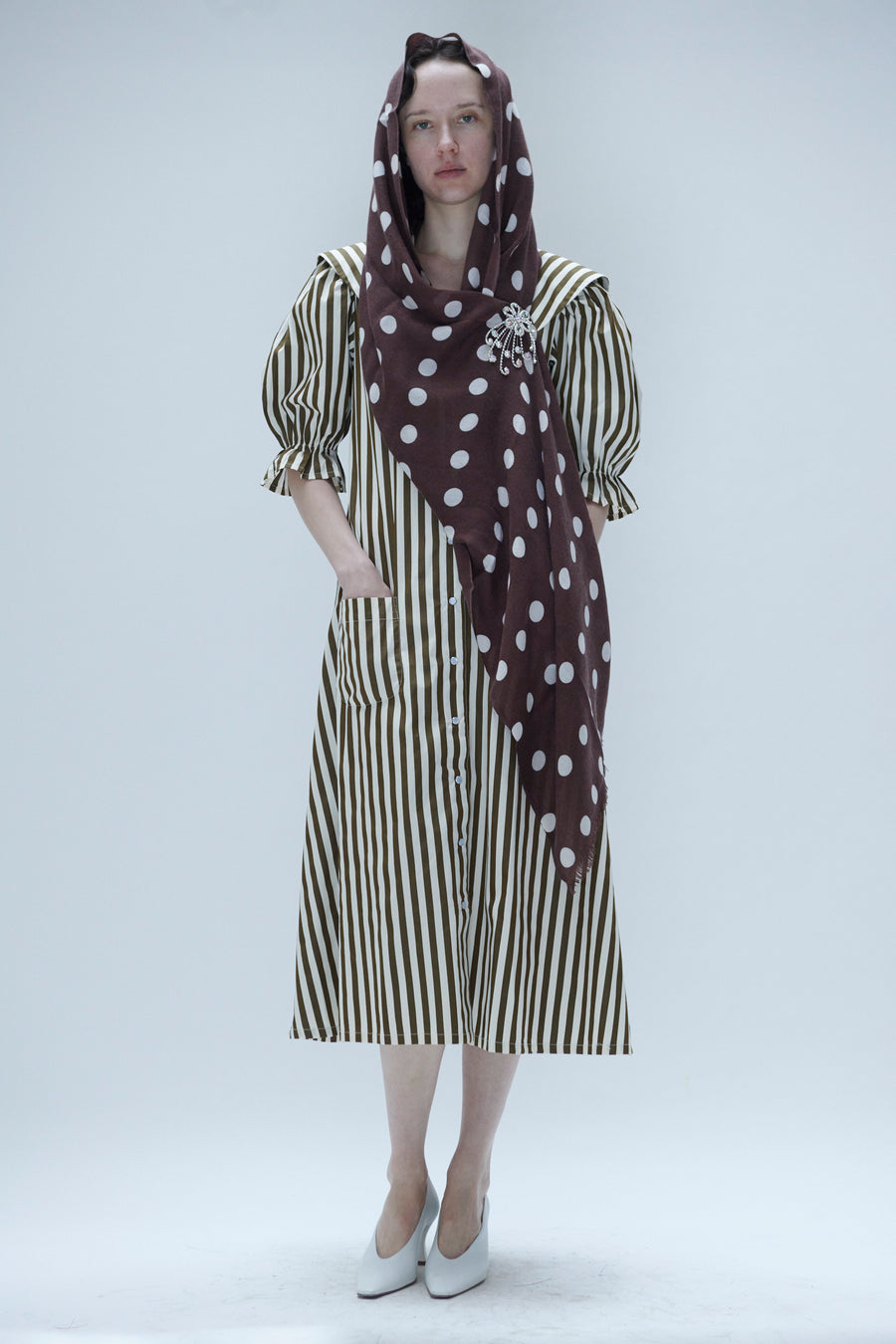 小物 Q retailor vintage scarf made in france Olivia Cashmere Scarf in Chocolate – BATSHEVA