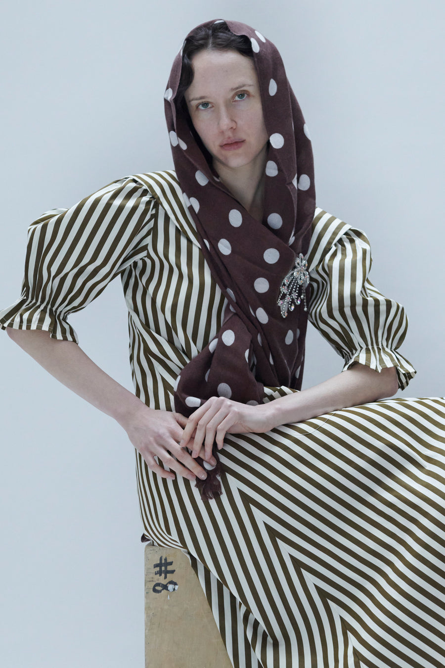 ストール KIKO KOSTADINOV 21AW SCARF WITH BROACH KIKO KOSTADINOV WESSEX SCARF WITH BROOCH [KKAW21KN07-61]