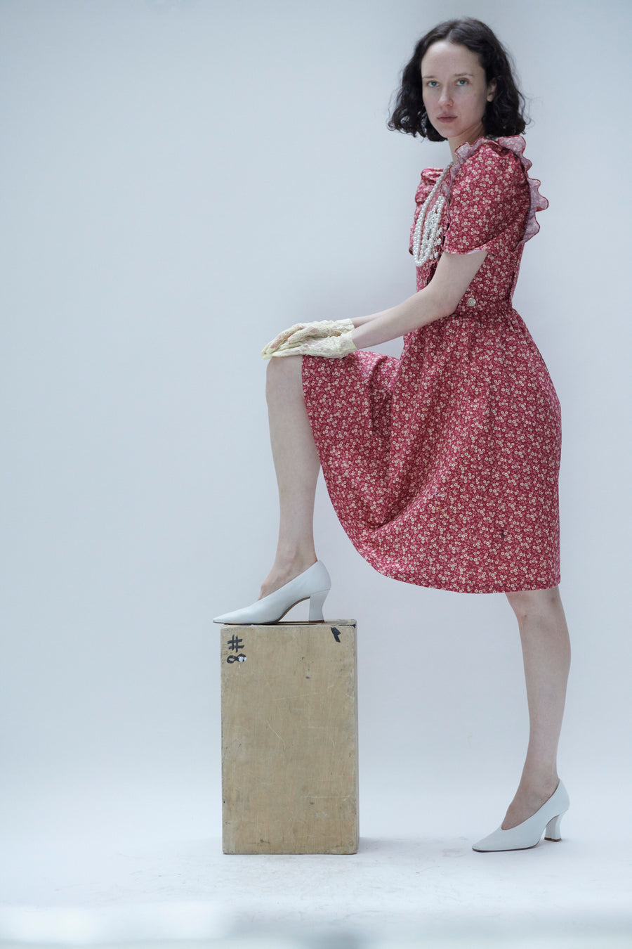 Apron Dress in Red Floral – BATSHEVA