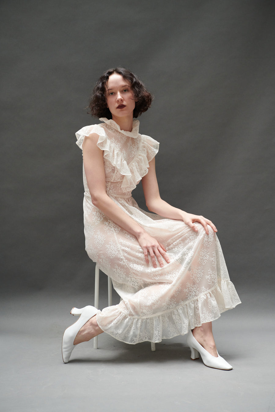 Caroline Dress in Ivory Lace