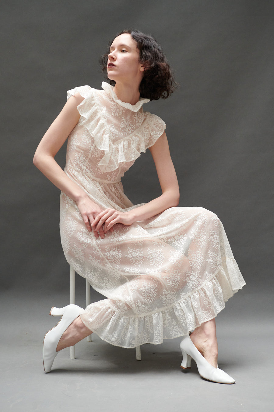 Caroline Dress in Ivory Lace