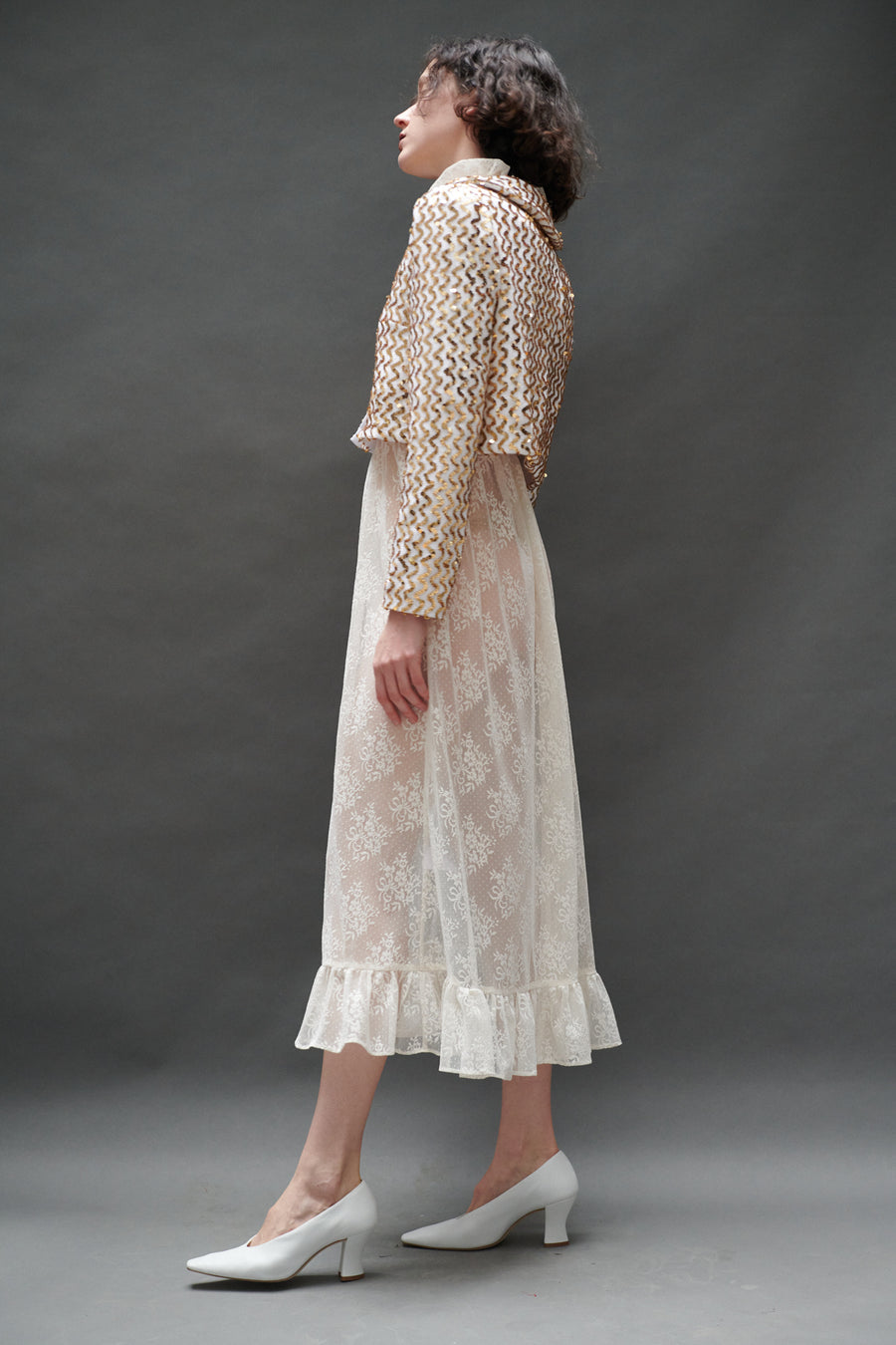 Peter Pan Coat in Knit Sequin