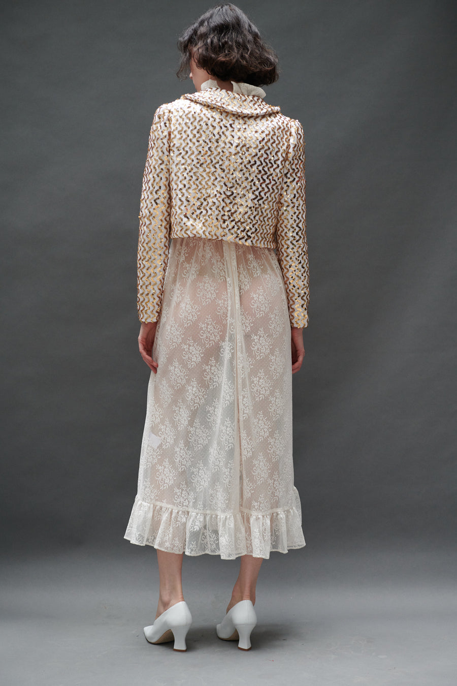 Peter Pan Coat in Knit Sequin