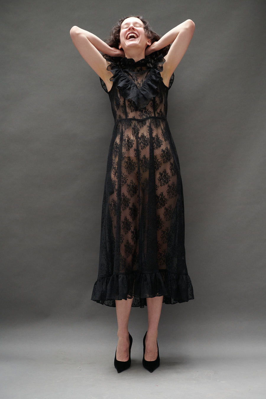 Caroline Dress in Black Lace