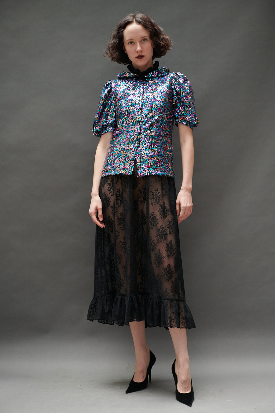 Lou Blouse in Multicolor Sequins
