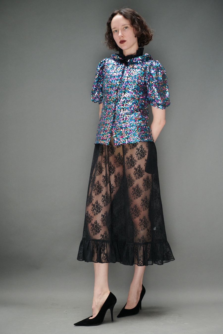 Lou Blouse in Multicolor Sequins
