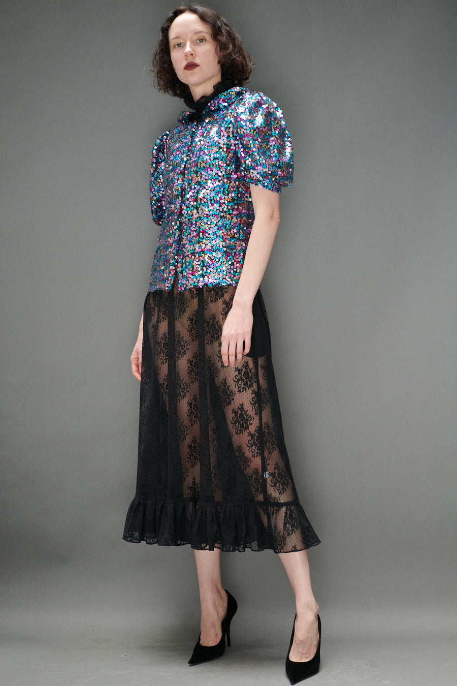 Lou Blouse in Multicolor Sequins