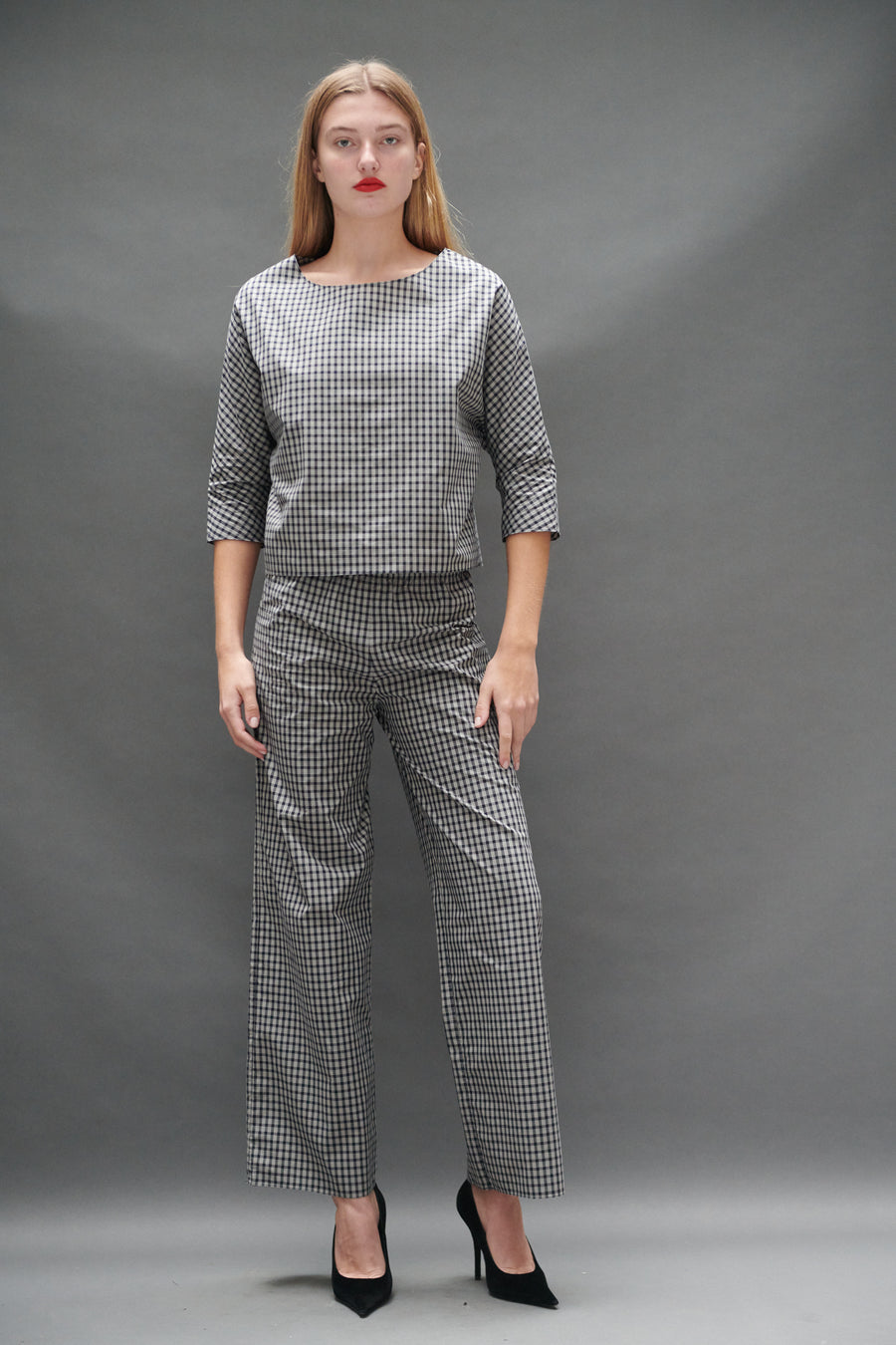 Erin Top in Black Tartan