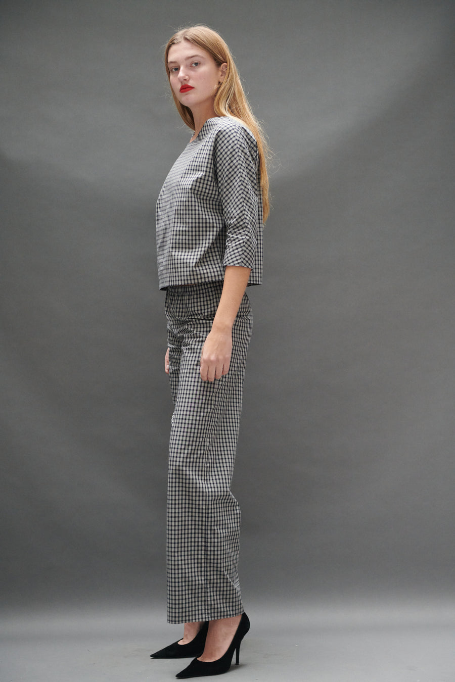 Erin Top in Black Tartan