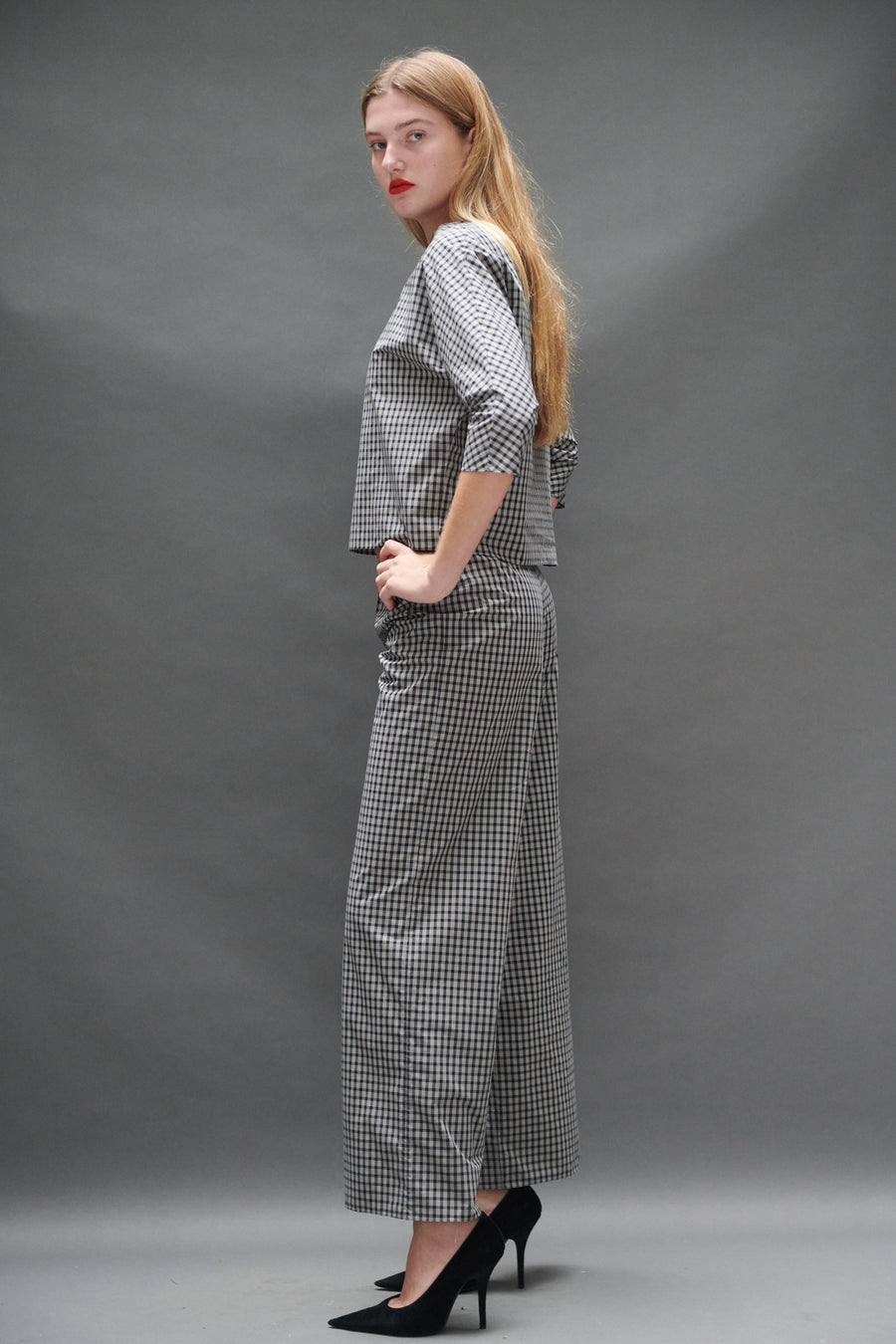 Erin Top in Black Tartan