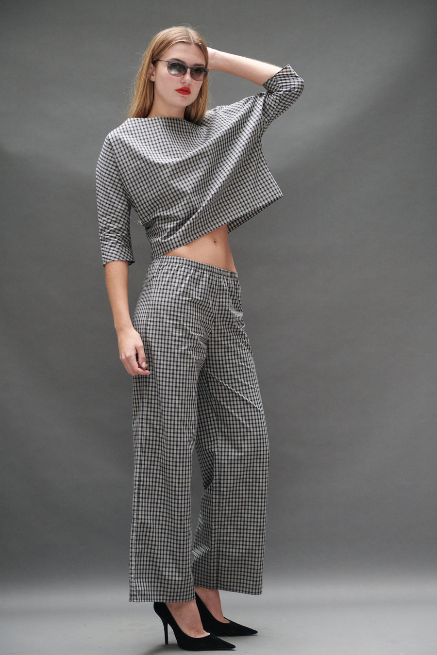 Erin Top in Black Tartan