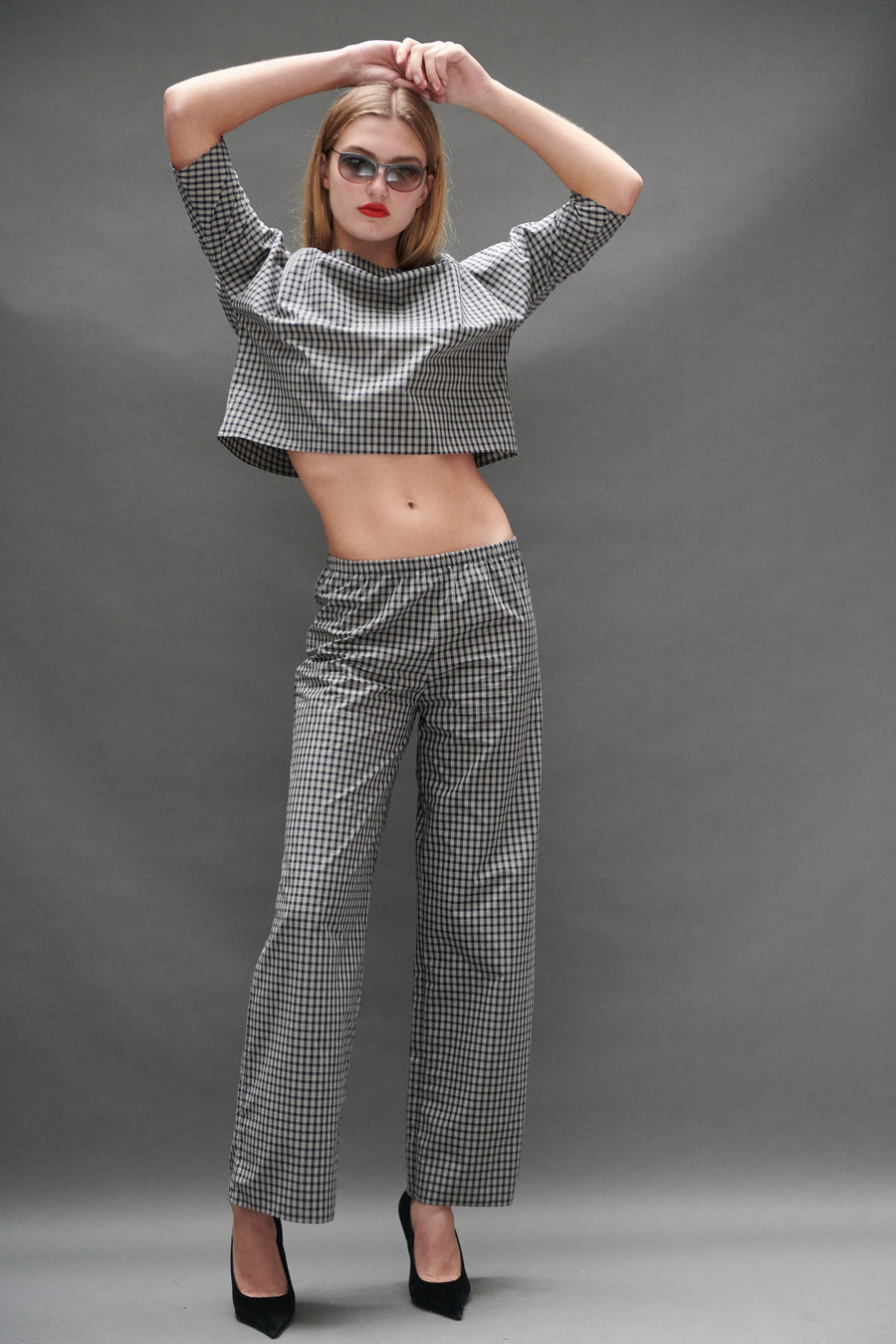 Erin Top in Black Tartan