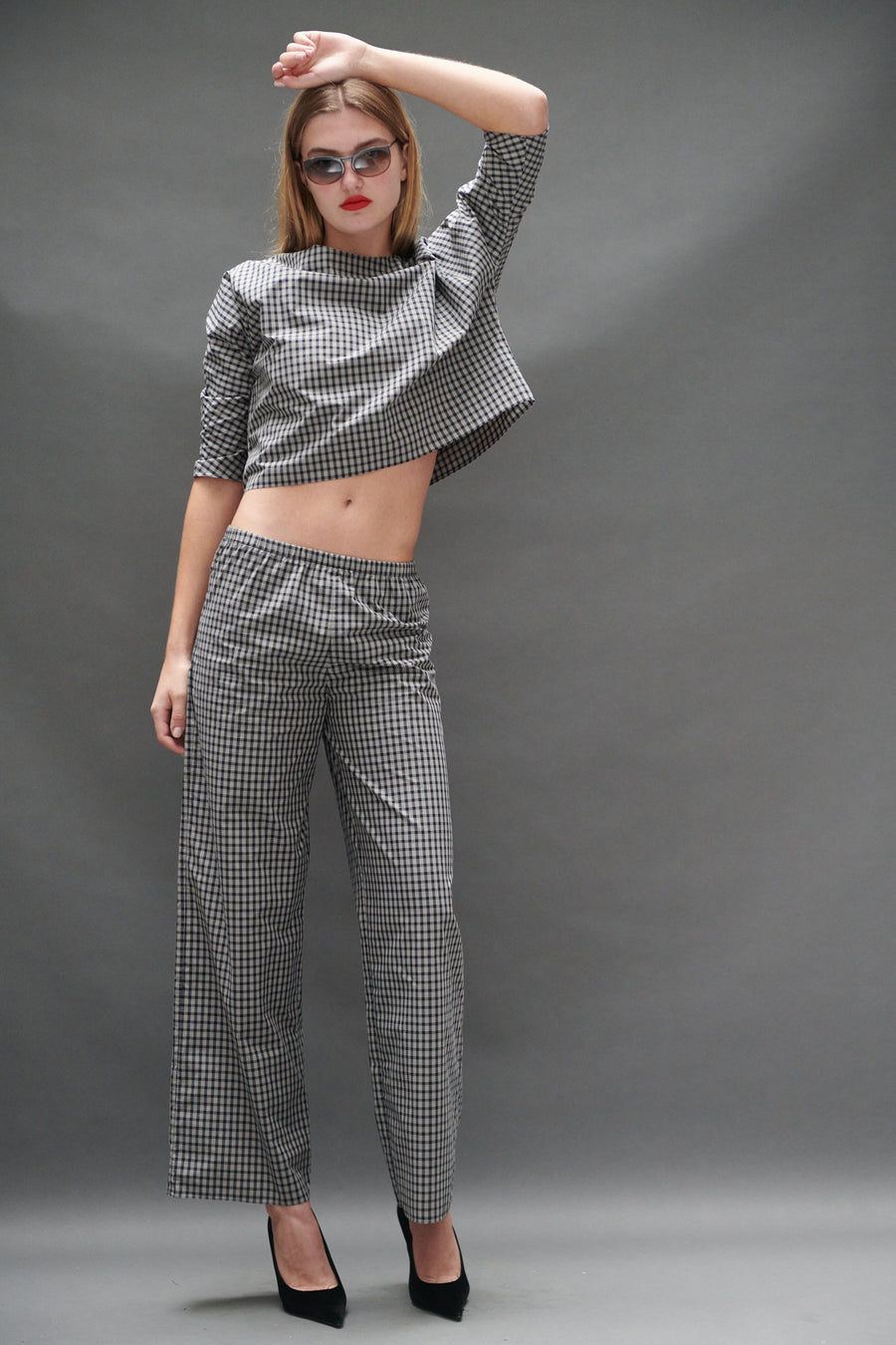 Erin Top in Black Tartan