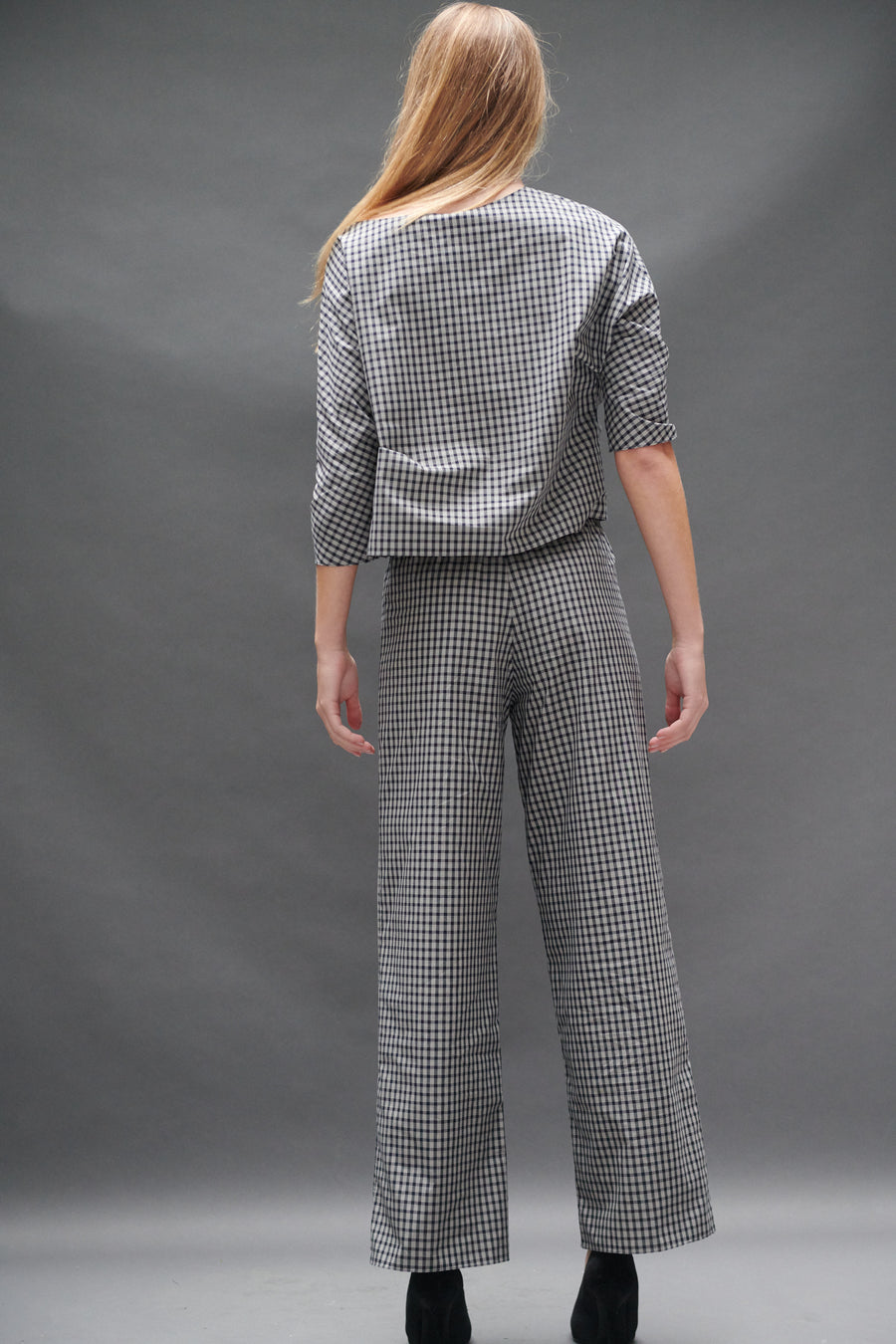 Erin Top in Black Tartan