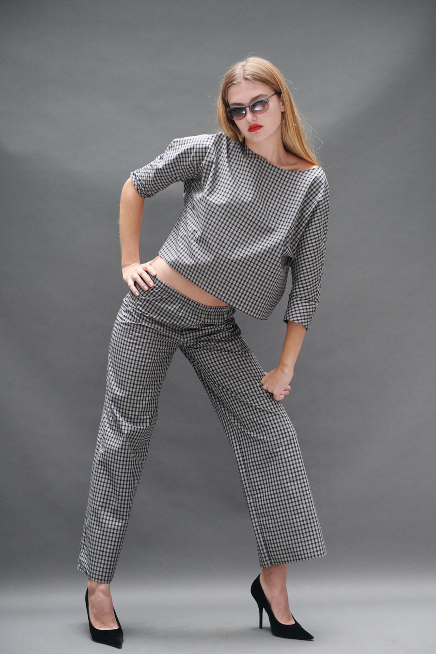 Erin Top in Black Tartan