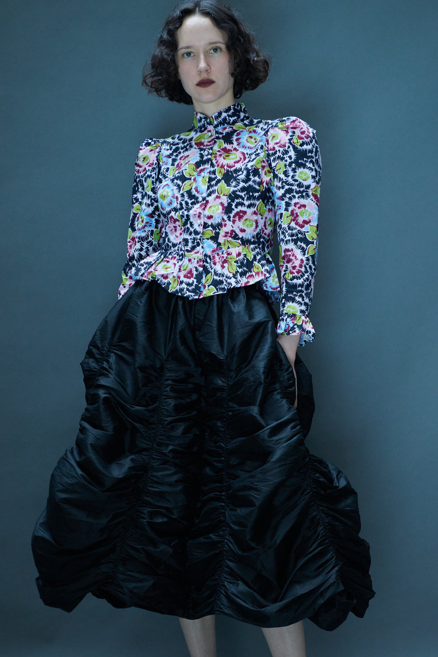 Anja Skirt in Black Taffeta