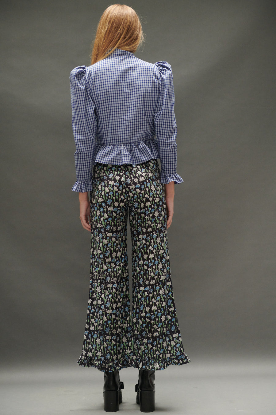 Grace Blouse in Blue Tartan