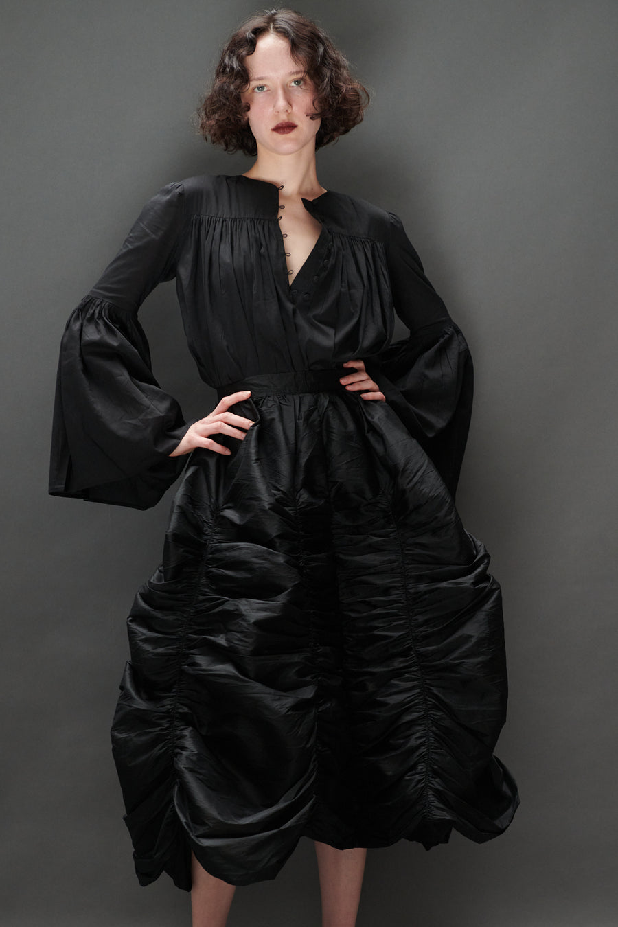 Anja Skirt in Black Taffeta