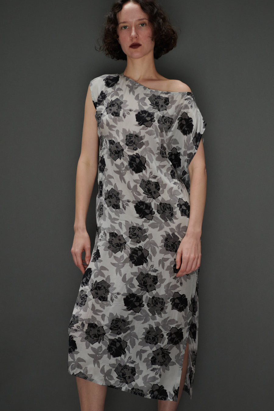 Dancer's Caftan in Grey Floral