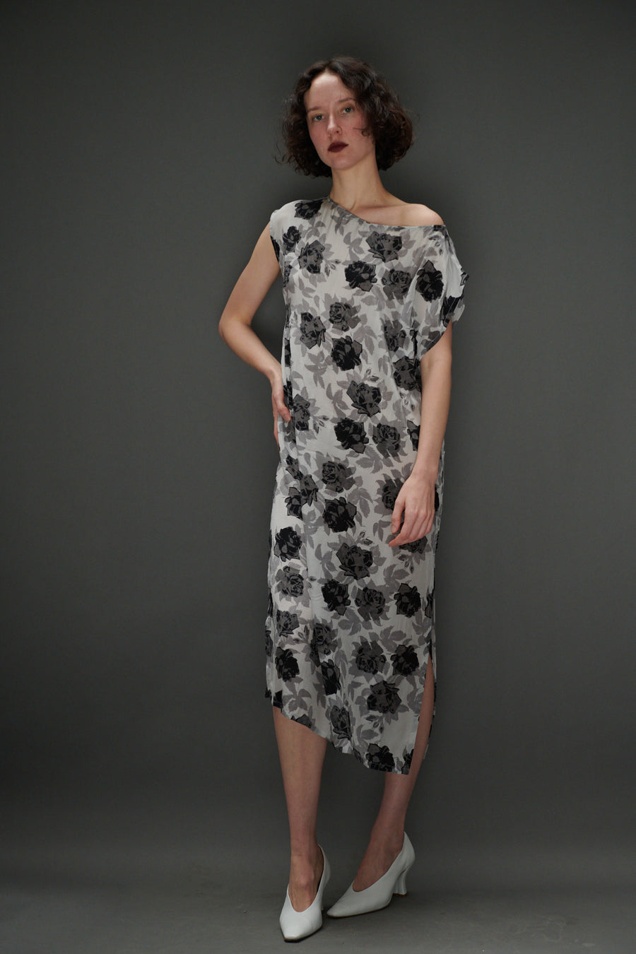 Dancer's Caftan in Grey Floral