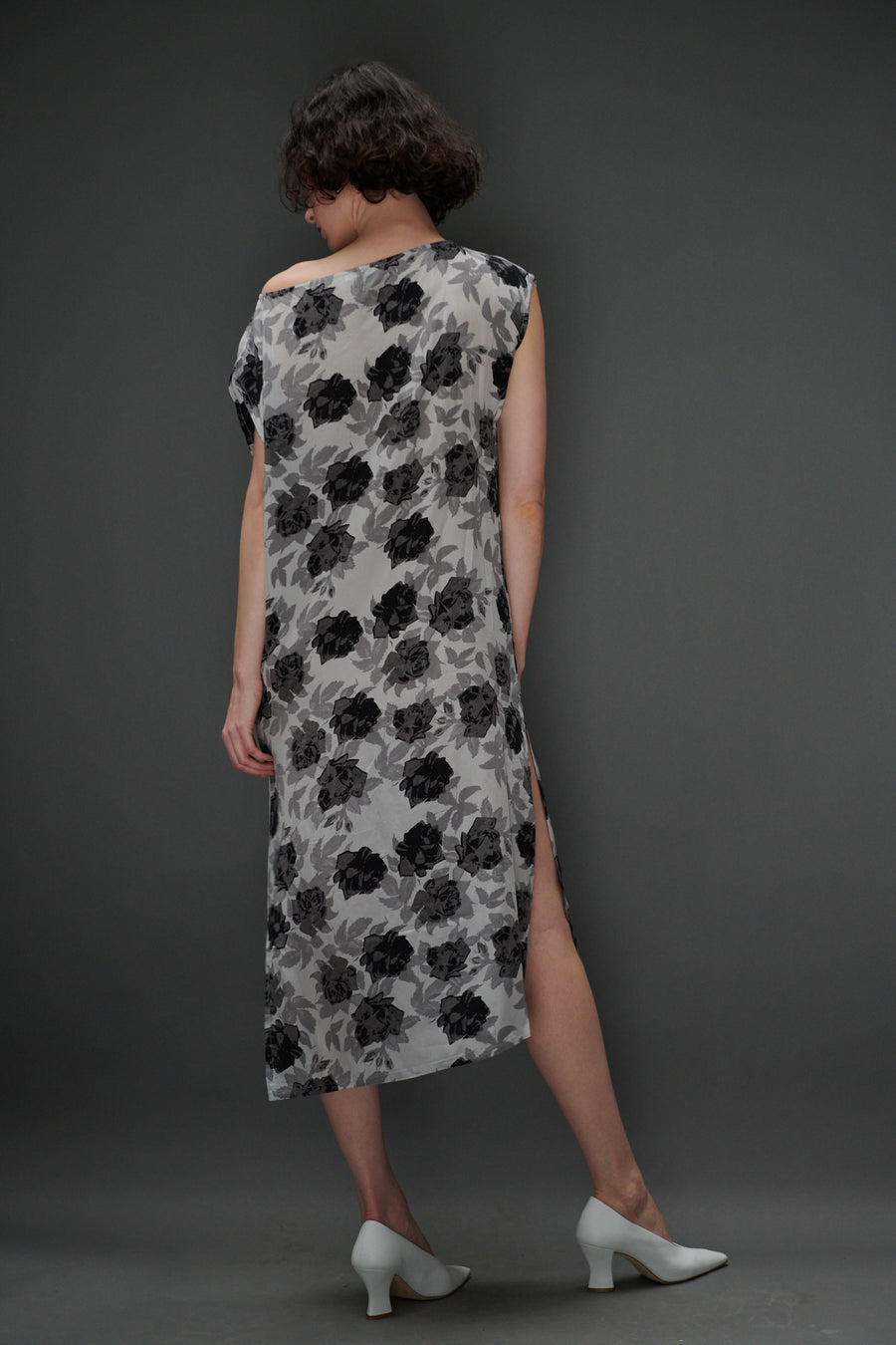 Dancer's Caftan in Grey Floral