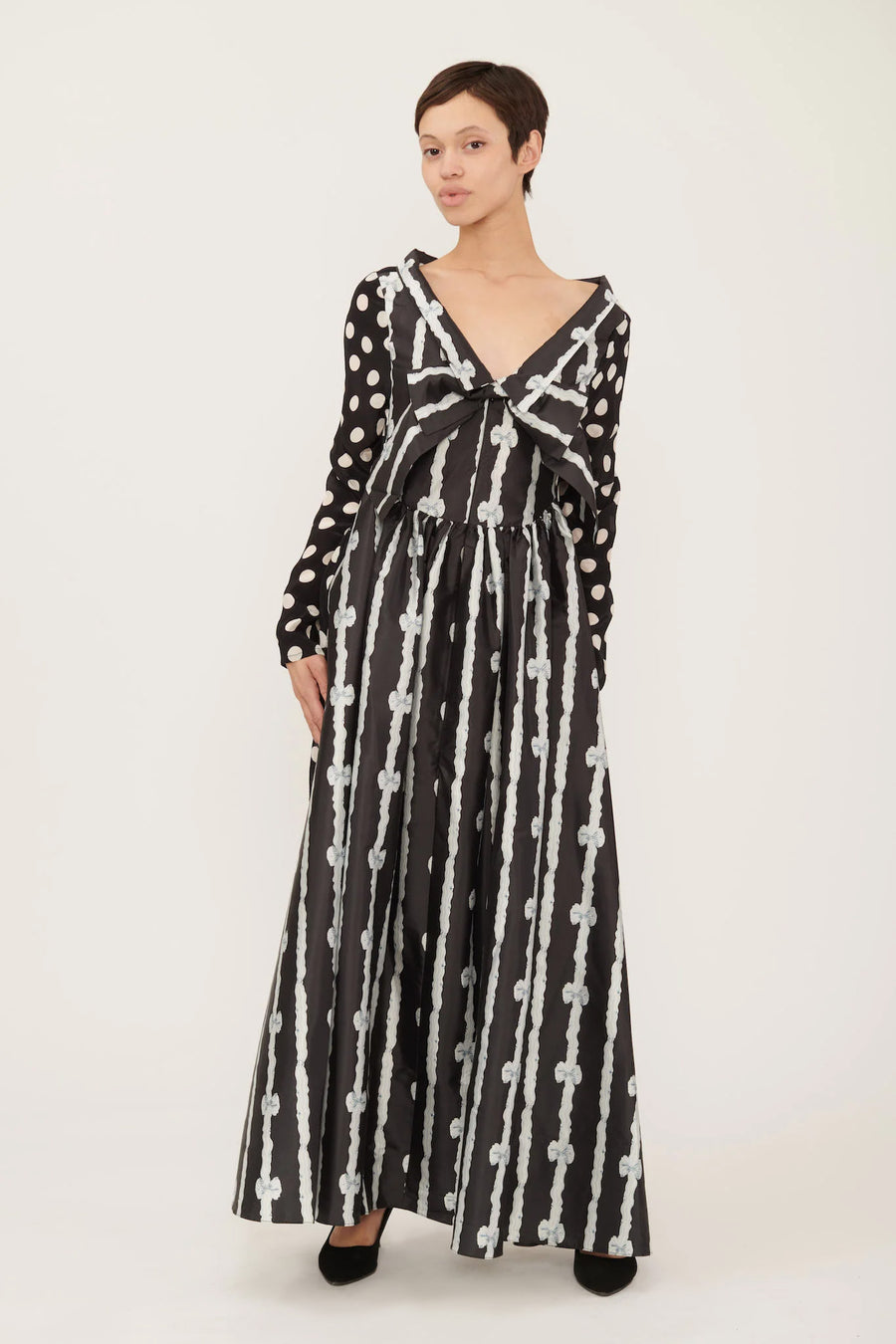 Bridget Dress in Bow Print Taffeta