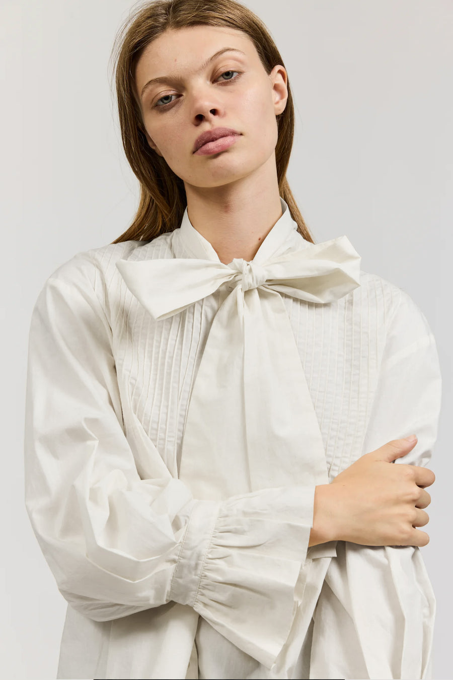 Iris Blouse in Ivory Cotton Poplin