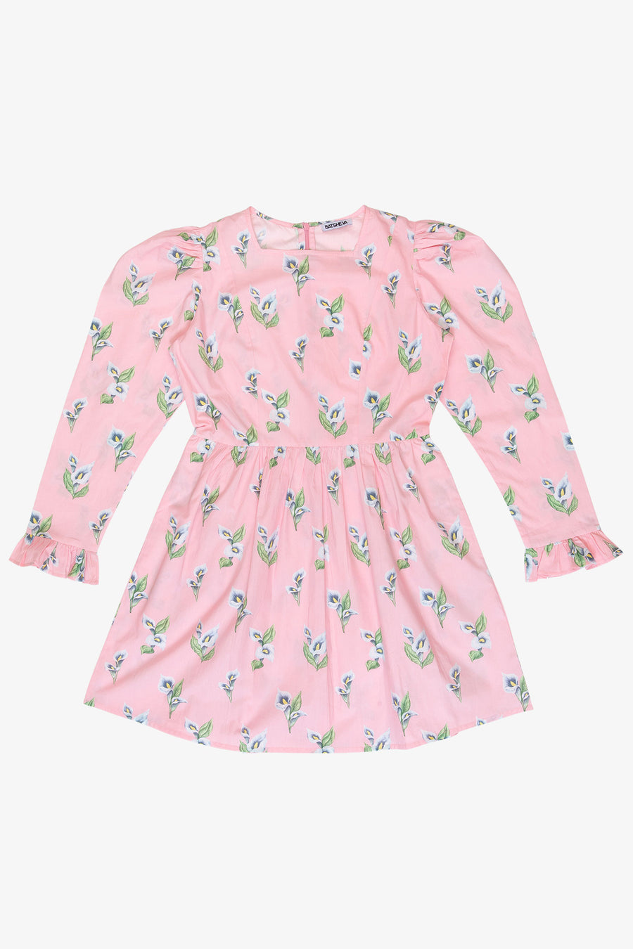 BATSHEVA - Square Neck Mini Prairie Dress in Blush Calla Lily