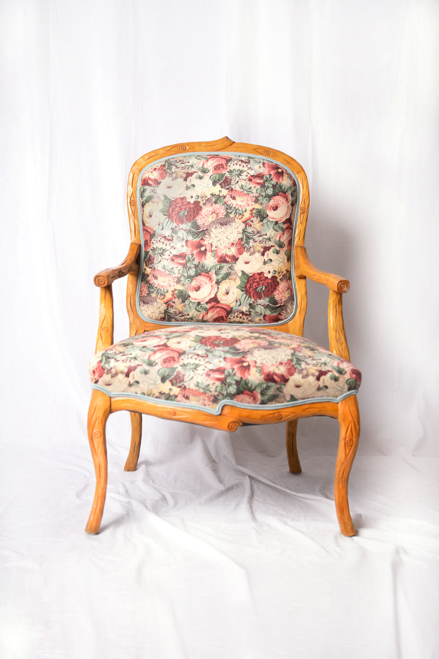 BATSHEVA - Upholstered Chair in Vintage Plum Floral